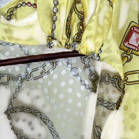 Ronny Kobo Yellow Chain Pattern Kaira Dress SZ XS - Picture 15 of 15
